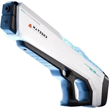 Dětská zbraň Elektrická vodní pistole 54 x 6 x 20 cm 800 ml zásobník Automatická absorpce vody Výkonná stříkací pistole Letní hračka na bazén pláž bílá