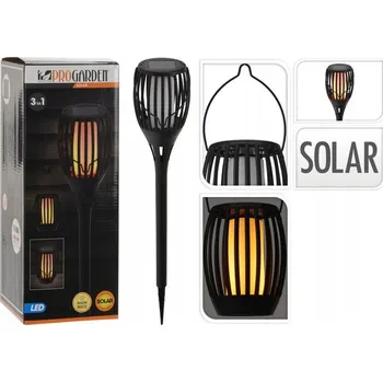 Venkovní osvětlení Solární lampa ProGarden černá, zapichovací, 78 cm s efektem plamene