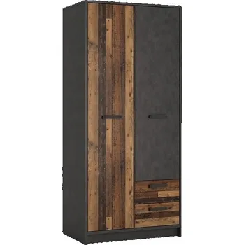 Šatní skříň LIVANA skříň 2D2S, matera tmavá/old style