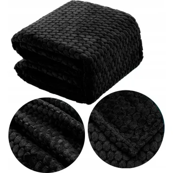 Přehoz na lůžko HRUBÁ PŘÍJEMNÁ DEKA ZOE PŘEHOZ NA POHOVKU 160X200 ČERNÁ