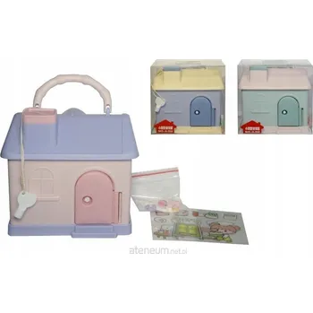 Pokladnička Pokladnička s uchem, uzamykatelná na klíč, domeček MIX (různé barvy)