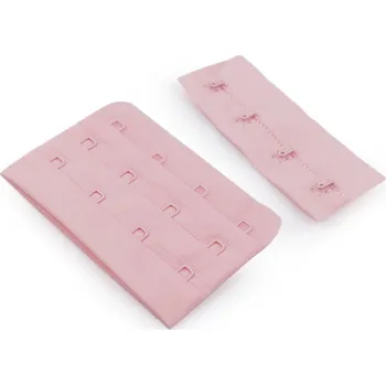 Zapínání na podprsenky, plyš šíře 75 mm čtyřřadé, střední, 3 pudrová