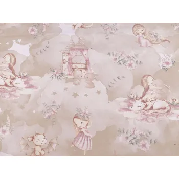 Bavlněná látka / plátno holčička, střední, 2 (944) béžová světlá fialová