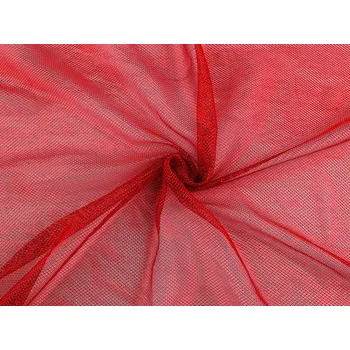 Síťka elastická / síťovaný úplet s leskem, střední, 3 červená