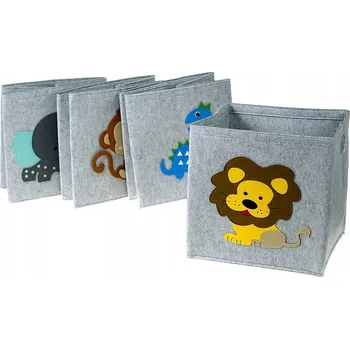 Úložný box 584730 PLSTĚNÝ KOŠÍK / ÚLOŽNÝ BOX NA HRAČKY, ZVÍŘÁTKA - RŮZNÉ VZORY