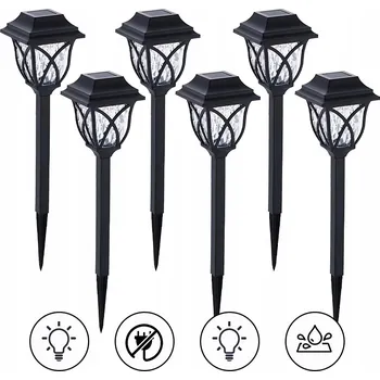 Venkovní osvětlení 6 sztuk LAMPA SOLARNA OGRODOWA LED SLOUPEK SOLÁRNÍ LAMPY 600 mAh