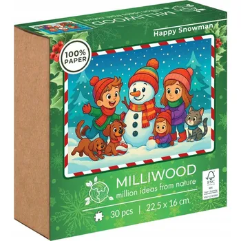 Puzzle Puzzle Klasické - Milliwood - Veselý Sněhulák - 30 dílků - FSC Veselý Sněhulák