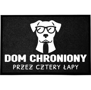 Rohožka VCHODOVÁ ROHOŽKA 40X60CM ČERNÁ PRO DOMÁCNOST VTIPNÁ ZÁBAVNÁ ČTYŘI TLAPKY PES