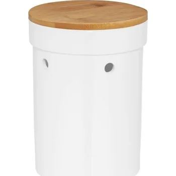 Dóza na potraviny Keramická dóza na cibuli s bambusovým víkem