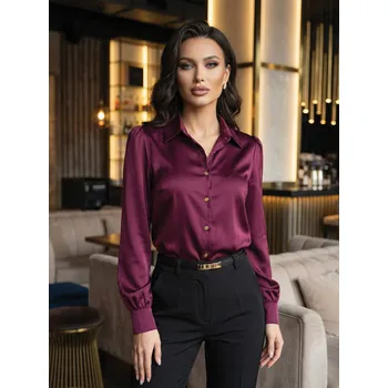 Dámska saténová bordová blúzka VSB ELEGANT, VELIKOST M