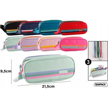 Penál Školní PENÁLY pro děti POUZDROVÉ penály TUBY Trojitý penál 21,5x9,5 cm MIX