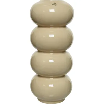 Váza Dekorativní váza krémová 16x36,5 cm keramická lesklá