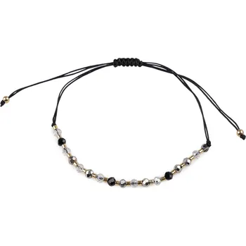 Náramek Náramek shamballa broušené korálky s AB efektem, malé, 15 černá