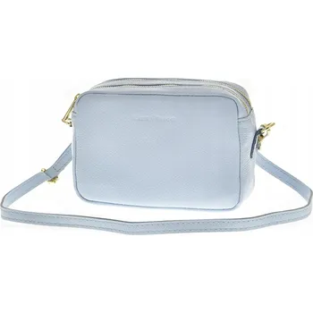 Kabelka Vera Pelle kabelka, modrá kožená kabelka přes rameno z přírodní semišové kůže