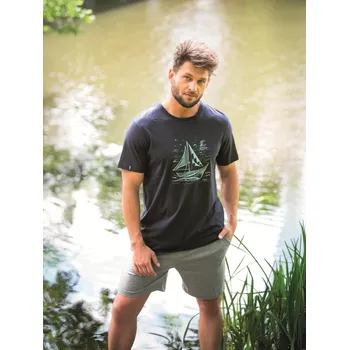 Pánské pyžamo Pánské pyžamo Key MNS 731 A26 cr/r M-2XL tmavě modrošedá M