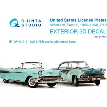 Plastikový model Quinta studio 1/24 Western US License Plates 1950-1960 Pt.2