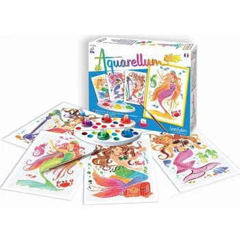 kreativní sada Sada na malování SentoSphere Aquarellum Sirény 4 obrazy