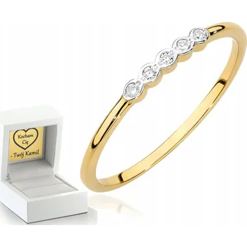 Prsten ZLATÝ PRSTÝNEK S BRILIANTY + GRAVÍROVÁNÍ 585 SKLEP