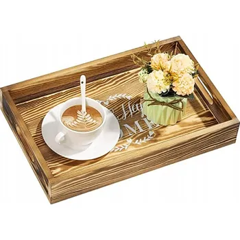 Rustikální tác s dekorací pro servírování