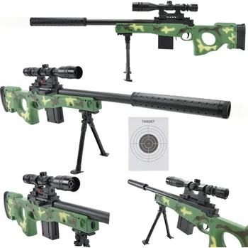 Dětská zbraň PUŠKA ODSTŘELOVACÍ KULIČKOVÁ PISTOLE S LASEREM ASG REPLIKA VELKÁ 90 CM