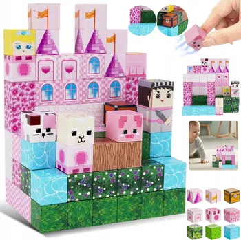 ostatní stavebnice STAVEBNICE MAGNETYCZNE 100KUSŮ MIX STAVEBNÍCH KOSTEK SKLÁDÁNÍ 3D ZÁMKU