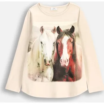 Dívčí tričko s koněm, tričko s dlouhým rukávem, velikost 128 Coccodrillo WC5