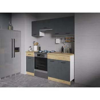 Kuchyňská linka DNZ Kuchyňská linka Mela 180 matera/dub craft zlatý