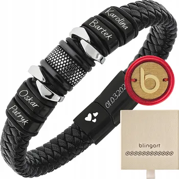 Náramek Pánský náramek z pletené kůže + OCEL 316L