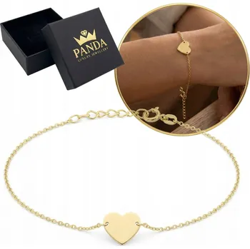 Náramek Zlatý náramek 585 Celebritka Srdce Srdíčko Hladký Leštěný Dámský