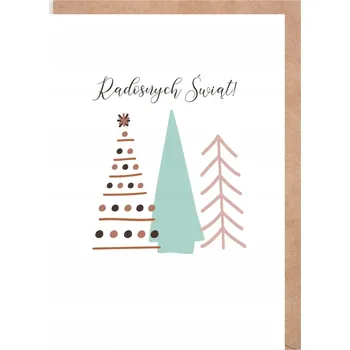 Obraz Vánoční přání s barevnými stromečky