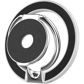 Oboustranný stojan na telefon s otvorem a magnetickým kroužkem 5,7 x 5,8 cm Magnetický držák na mobil Univerzální stojánek bílá