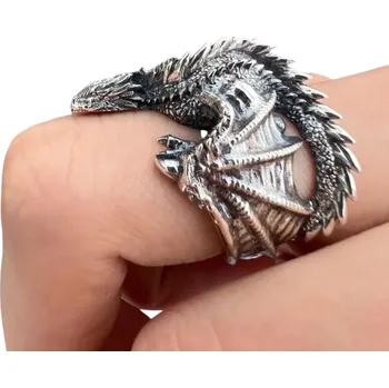 Prsten Pánský gotický dračí prstýnek Nastavitelná velikost Slitina Materiál Gothic styl Pro muže Stylový doplněk do každodenního nošení