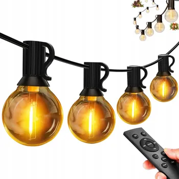 Venkovní osvětlení SVĚTELNÝ ZAHRADNÍ ŘETĚZ 30m 50 LED Zahradní Světla IP44 Venkovní Napájení