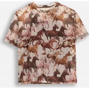 Dívčí tričko Dívčí tričko béžové s koněm, velikost 152 Coccodrillo WC5