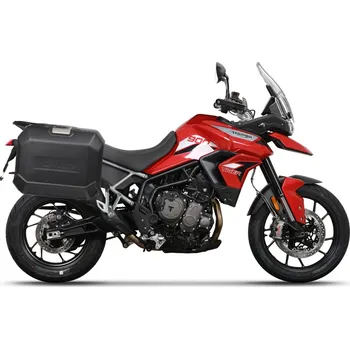 Zavazadlo na motocykl Kompletní sada bočních černých hliníkových kufrů SHAD TERRA BLACK 36L/47L , včetně montážní sady SHAD TRIUMPH Tiger 900 pro TRIUMPH Tiger 900