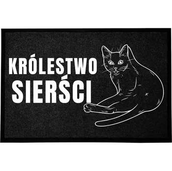 VSTUPNÍ ROHOŽKA 40X60 ČERNÁ DO DOMU VTIPNÁ ZÁBAVNÁ KRÁLOVSTVÍ SRSTI