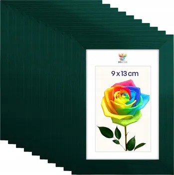 Obraz Sada 10 ks fotorámečků 9 x 13 cm zelených, dřevěných