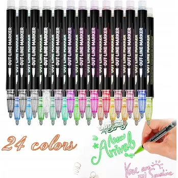 FIXY FIXY MAGICKÉ METALICKÉ POPISOVAČE DVOJITÁ KONTUROVACÍ LINKA 24ks