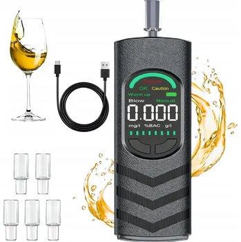 Alkohol tester PROFESIONÁLNÍ ALKOHOL TESTER POLICEJNÍ S NÁUSTKY PŘESNÝ KAPESNÍ AIR ESSENCE