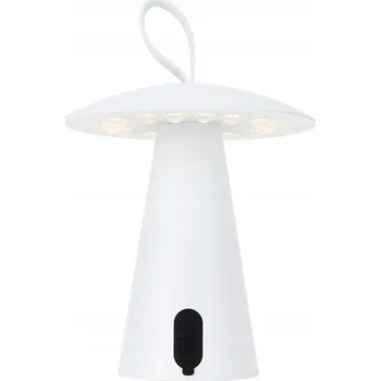 Lampička Stolní LED lampa USB bílá 17 cm, akumulátorová lampička na stůl, bílá