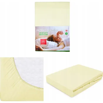 Prostěradlo Prostěradlo S Gumou Jersey Bavlněné 220x200cm BÉŽOVÉ ECRU PREMIUM PEVNÉ