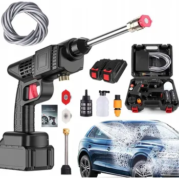 Vysokotlaký čistič BEZDRÁTOVÁ TLAKOVÁ MYČKA | AKUMULÁTOROVÁ AUTOMOBILOVÁ | 2 BATERIE 48V