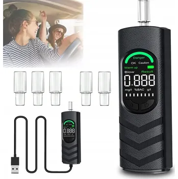 Alkohol tester PROFESIONÁLNÍ ELEKTRONICKÝ ALKOHOL TESTER PŘESNÝ + 5 NÁUSTKŮ