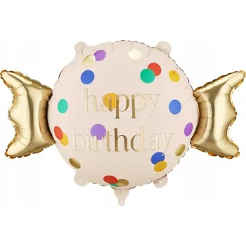 Balónek Fóliový balónek Cukroví Všechno nejlepší k narozeninám, 61x37 cm, mix barev