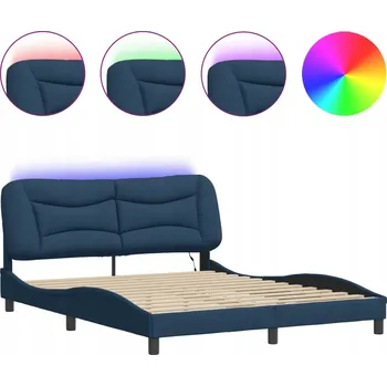 Postel Rám postele s modrým LED podsvícením 218 x 165 x 74,5 cm