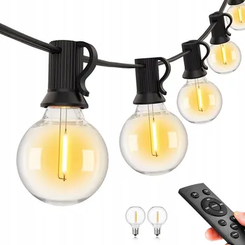 Venkovní osvětlení LED SVĚTELNÝ ŘETĚZ ZAHRADNÍ OSVĚTLENÍ 20m 35X ŽÁROVKY VENKOVNÍ