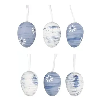 Velikonoční dekorace Maják Vajíčko 6cm 6ks plast na zavěšení