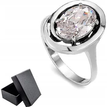 Prsten Prstýnek stříbrný ryzost 925 Elegantní s oválnou Zirkonií (menší) | vel. 20