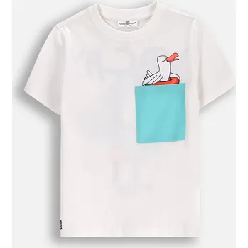 Chlapecké oblečení Chlapecké tričko Ecru s krátkým rukávem, velikost 122 Coccodrillo WC5