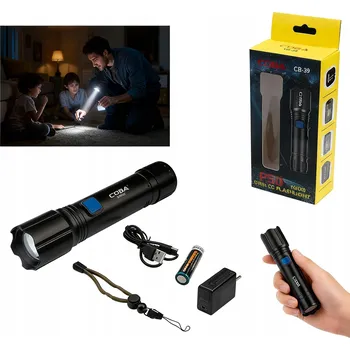 Svítilna TURISTICKÁ SVÍTILNA COBA XHP50 VOJENSKÁ 18650 LED
